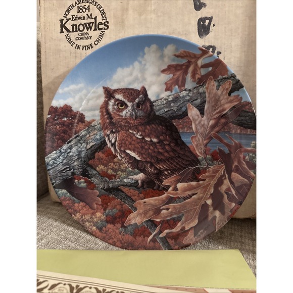 Knowles Collector Plates "The Eastern Screech Owl" & "The Short-Eared Owl" - Picture 4 of 7